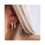 Gold And Silver Small Hoop Crystal Women's Rainbow – Stylish Gifts — 16