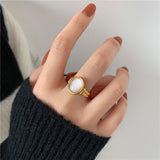 Fritillary Shell 18K Vintage Ring – Stylish Gifts — 9