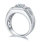 One Carat Row Diamond Moissanite 925 Silver Men's – Gifts for Him — 4