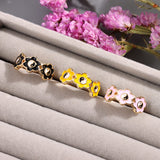 Women's Alloy Drip Oil Color Flower Bagua Ring – Gifts for Her — 3