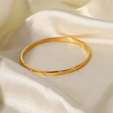 18K Gold Inlaid With White Round Zircon Bracelet – Jewelry Gift Ideas — 4