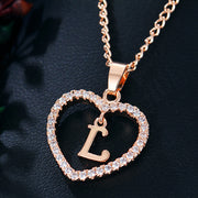 26 Letters Heart-shaped Zircon Pendant Necklace – Jewelry Gift Ideas — 9