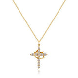 Cross Full Diamond Necklace Crown Rotatable – Jewelry Gift Ideas — 3