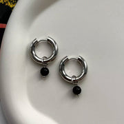 Donut Acrylic Black Beads Ear Clip Women – Gifts for Her — 7
