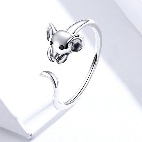 Cute Mouse Sterling Silver S925 Ring – Office Gifts — 1