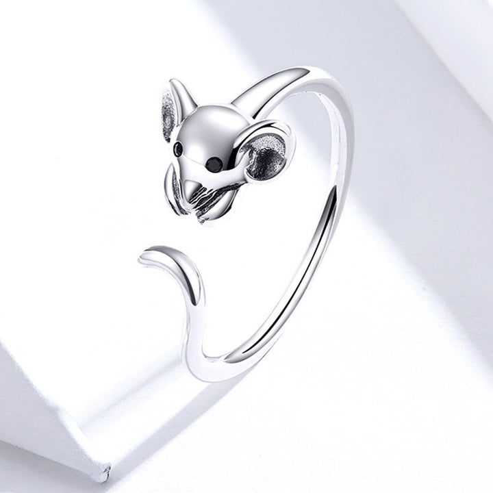 Cute Mouse Sterling Silver S925 Ring – Office Gifts — 1