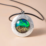 Nebula Aurora Mountain Locket Necklace Vintage – Jewelry Gift Ideas — 1