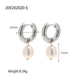 Stainless Steel Earrings Natural Freshwater Pearl – Stylish Gifts — 2
