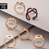 Jewelry Brown Love Oil Drip Ring Set Of Six – Jewelry Gift Ideas — 6