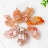 Natural Cherry Blossom Agate Crystal Leaf Pendant – Jewelry Gift Ideas — 4