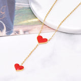 Love Necklace Red Drop Glue Peach Heart Clavicle – Jewelry Gift Ideas — 4