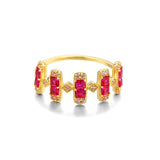 Red Corundum Square Ring Female – Gifts for Her — 2
