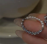 Natural Freshwater Pearl Diamond Splice Ring – Birthday Gifts — 4