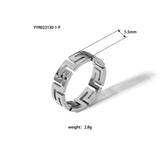 Stainless Steel Ring Great Wall Pattern Geometric – Stylish Gifts — 15