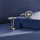 Oval Cross Cufflinks Silver Stainless Steel Shirt Cuff – Gifts for Him — 3