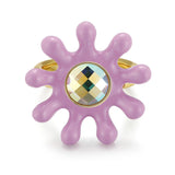 Cute Zircon Purple Flower Ring – Birthday Gifts — 5