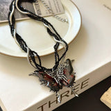 Butterfly Pendant Multi-layer Beaded Clavicle – Jewelry Gift Ideas — 3
