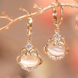 S925 Silver Needle Opal Ear Lock Earrings Girl – Gifts for Kids — 5