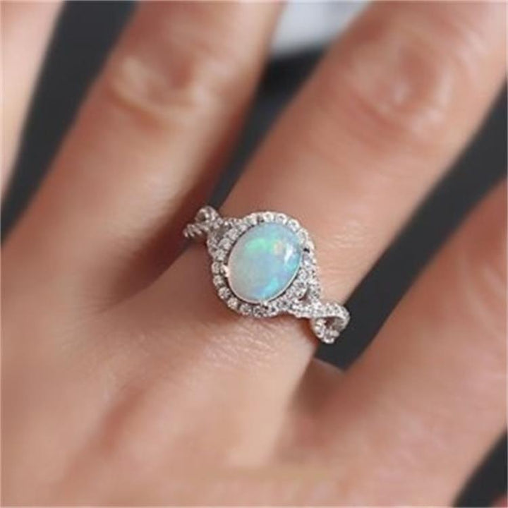 Women's Opaloid White Gold Zircon Fashion Ladies Ring – Stylish Gifts — 1