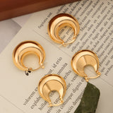 Simple Glossy Copper-plated Gold U-shaped Earrings – Small Gift Ideas — 10