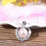925 Silver Diamond Love Pendant Freshwater Pearl – Jewelry Gift Ideas — 6