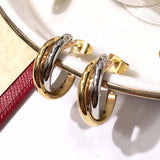 Titanium Steel Vacuum Ring Three-color Stud Trend – Stylish Gifts — 3