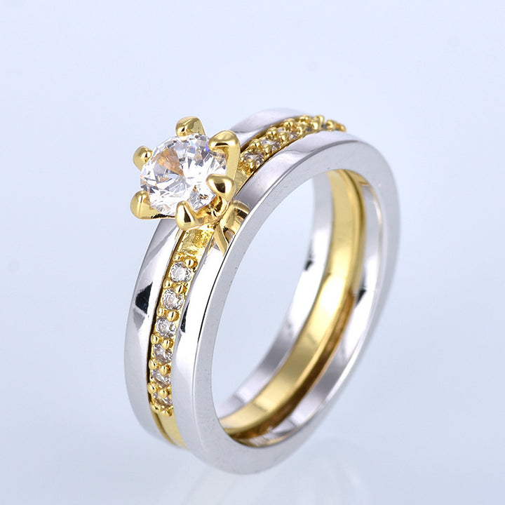 Fashion Micro Set Zircon Women's Bronze Set Ring – Stylish Gifts — 1