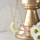 Stainless Steel Moon Shape Pendant Necklace – Jewelry Gift Ideas — 3