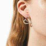 Line Spiral Love Heart Earrings Female – Gifts for Her — 3