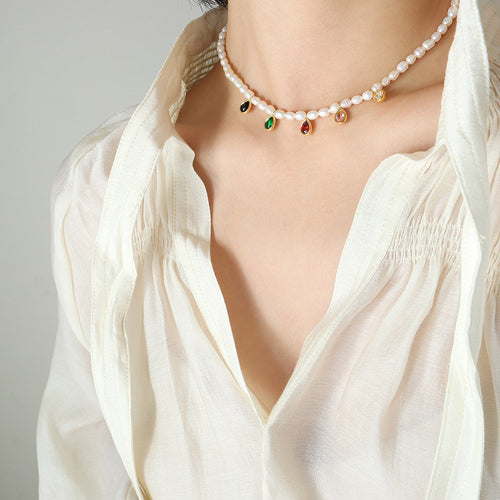 Crystal Stone Cold Simple Necklace – Jewelry Gift Ideas — 1