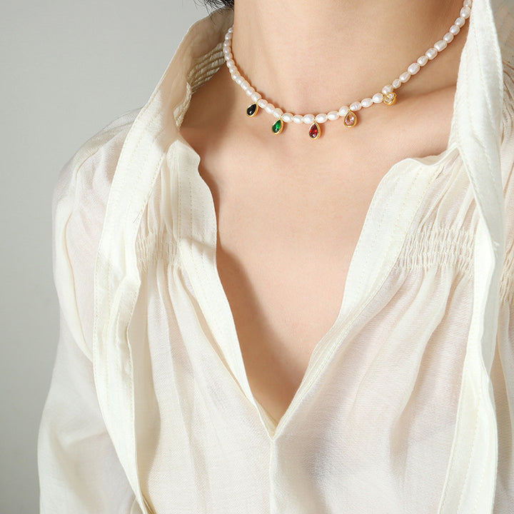 Crystal Stone Cold Simple Necklace – Jewelry Gift Ideas — 1
