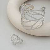 Fashion Hollowed-out Leaves Ring Bracelet Suit – Stylish Gifts — 8