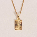 Stainless Steel Square Batch Flower Pendant – Jewelry Gift Ideas — 2