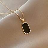 Mother-of-pearl Square Plaque Pendant – Jewelry Gift Ideas — 2