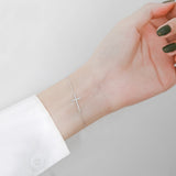Women's Fashion S925 Silver Cross Simple Slim Bracelet – Stylish Gifts — 4