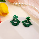 Elegant Acrylic Green Clover Earrings – Meaningful Gifts — 5