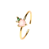 Cute Fruit Zircon Copper Ring Simple – Meaningful Gifts — 9