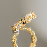 Gold Ring Female Retro Diamond Set Simple French – Gifts for Her — 7