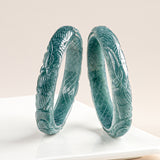 Natural Emerald Blue Water Positive Circle – Jewelry Gift Ideas — 1
