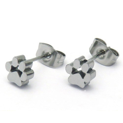 Cute Dog Paw Stainless Steel Necklace Earrings – Jewelry Gift Ideas — 2