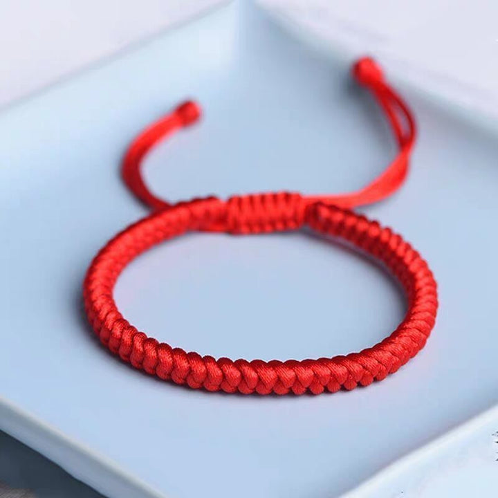 Dorje Knot Red Rope Adjustable Size Hand-woven Red – Small Gift Ideas — 1