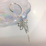 Full Diamond Pearl Bow Fringe Earrings – Surprise Gifts — 3