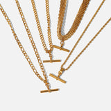 Punk Hip Hop 18K Gold Stainless Steel T Bar – Jewelry Gift Ideas — 8