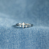 S925 Sterling Silver Cross Zircon Ring – Special Occasion Gifts — 1