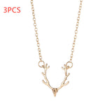 Christmas Small Antlers Deer Head Elk Necklace – Jewelry Gift Ideas — 1