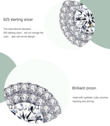 Women's Stylish Round S925 Sterling Silver Stud – Gifts for Her — 9