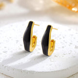 Fashion Stainless Steel Hook Enamel Earrings – Stylish Gifts — 4