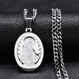 Gold-plated Oval Tag Virgin Mary Prayer Necklace – Jewelry Gift Ideas — 1