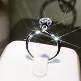 White Gold Faux Moissanite Ring With Four Prongs – Practical Gifts — 1