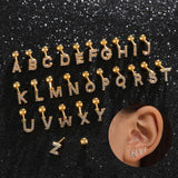 Inlaid Zircon 26 English Letters Ear Bone Stud – Meaningful Gifts — 8